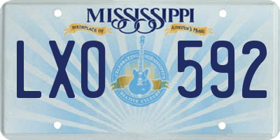 MS license plate LXO592