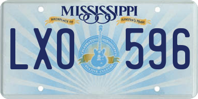 MS license plate LXO596