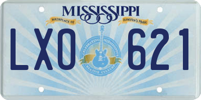 MS license plate LXO621