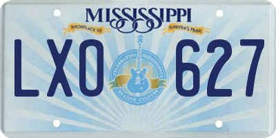 MS license plate LXO627