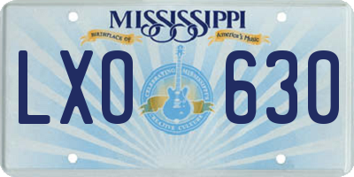 MS license plate LXO630