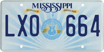 MS license plate LXO664