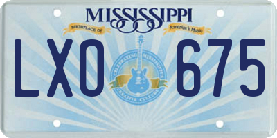 MS license plate LXO675