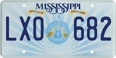 MS license plate LXO682