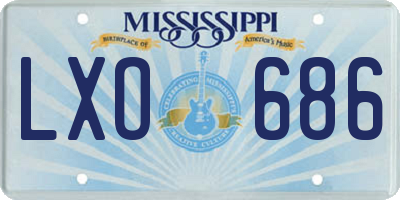 MS license plate LXO686