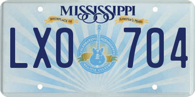 MS license plate LXO704