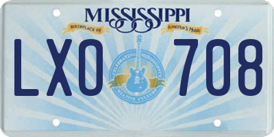 MS license plate LXO708