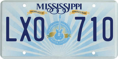 MS license plate LXO710
