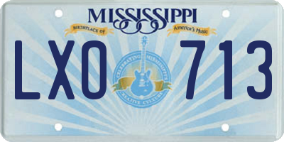 MS license plate LXO713