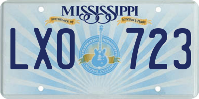 MS license plate LXO723