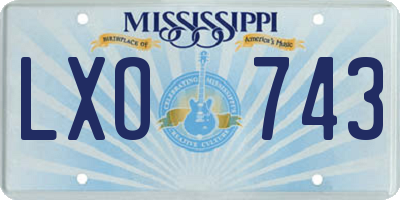 MS license plate LXO743