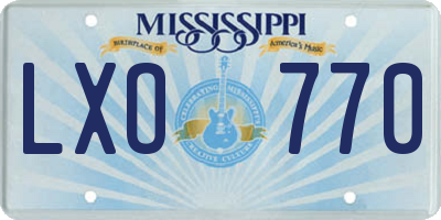 MS license plate LXO770