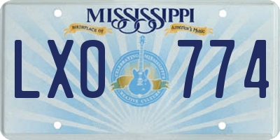 MS license plate LXO774
