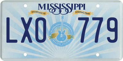 MS license plate LXO779
