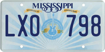 MS license plate LXO798