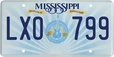 MS license plate LXO799
