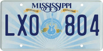 MS license plate LXO804