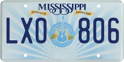 MS license plate LXO806