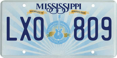 MS license plate LXO809