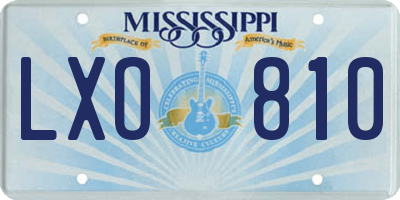 MS license plate LXO810