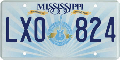 MS license plate LXO824