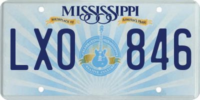 MS license plate LXO846