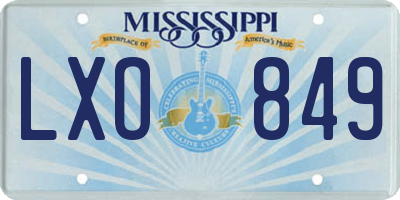 MS license plate LXO849