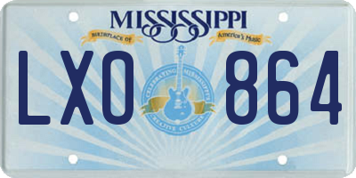 MS license plate LXO864