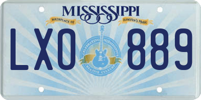 MS license plate LXO889