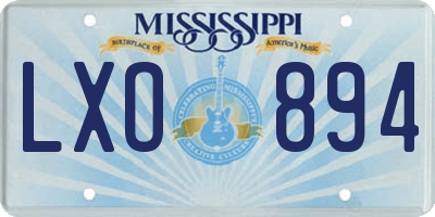 MS license plate LXO894