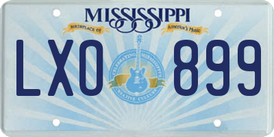 MS license plate LXO899