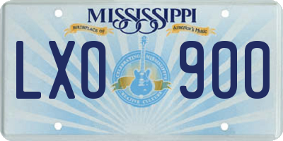 MS license plate LXO900