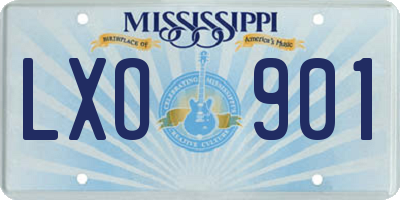 MS license plate LXO901