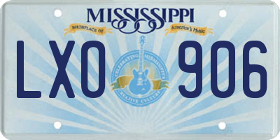 MS license plate LXO906