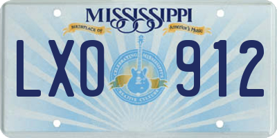 MS license plate LXO912