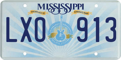 MS license plate LXO913