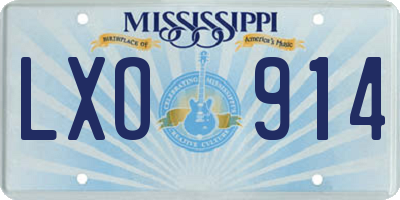 MS license plate LXO914