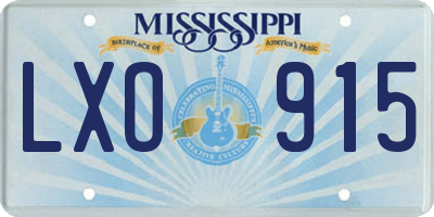 MS license plate LXO915