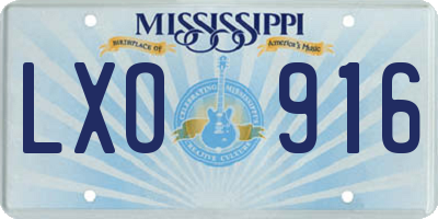MS license plate LXO916