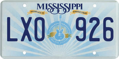 MS license plate LXO926