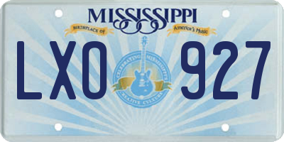 MS license plate LXO927