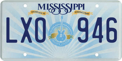 MS license plate LXO946