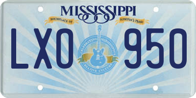 MS license plate LXO950