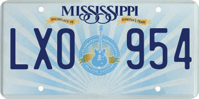 MS license plate LXO954