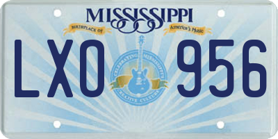 MS license plate LXO956