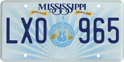 MS license plate LXO965