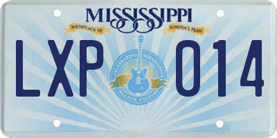 MS license plate LXP014