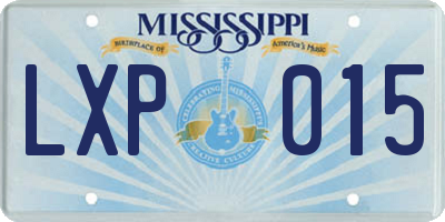 MS license plate LXP015