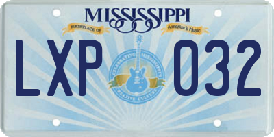 MS license plate LXP032