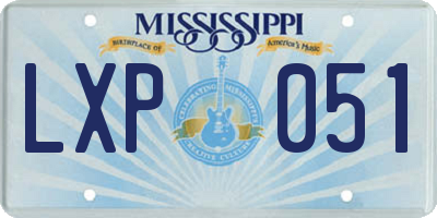 MS license plate LXP051